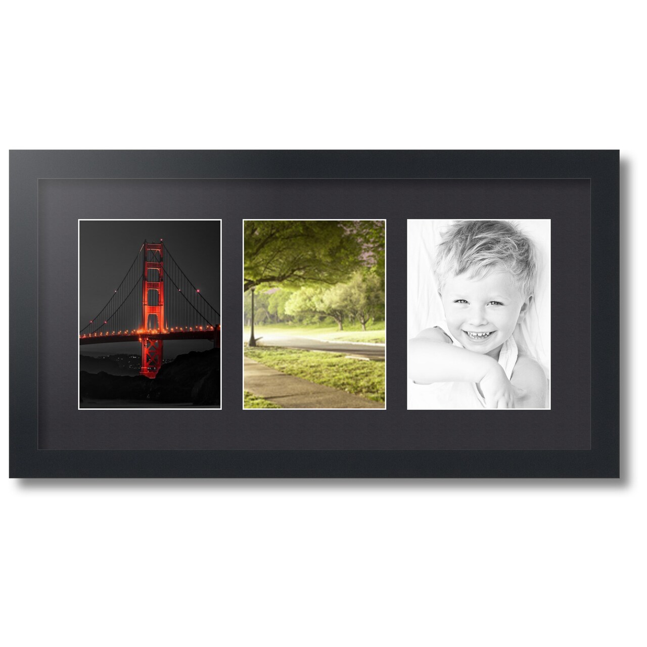 ArtToFrames Collage Photo Picture Frame with 3 - 6x8 inch Openings, Framed in Black with Over 62 Mat Color Options and Plexi Glass (CSM-3926-782)